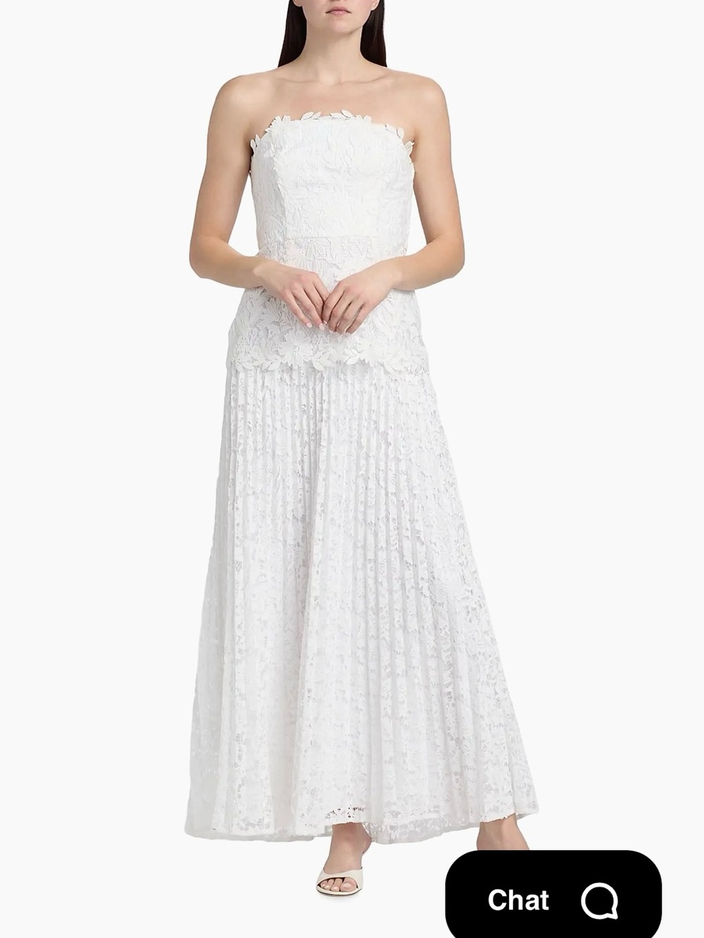 Milly White Strapless Lace Maxi Dress